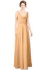 ColsBM Alia Apricot Modest A-line V-neck Sleeveless Zip up Plainness Bridesmaid Dresses