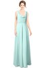 ColsBM Alia Blue Glass Modest A-line V-neck Sleeveless Zip up Plainness Bridesmaid Dresses