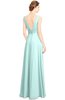 ColsBM Alia Blue Glass Modest A-line V-neck Sleeveless Zip up Plainness Bridesmaid Dresses