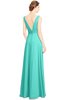 ColsBM Alia Blue Turquoise Modest A-line V-neck Sleeveless Zip up Plainness Bridesmaid Dresses