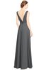 ColsBM Alia Grey Modest A-line V-neck Sleeveless Zip up Plainness Bridesmaid Dresses