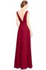 ColsBM Alia Maroon Modest A-line V-neck Sleeveless Zip up Plainness Bridesmaid Dresses