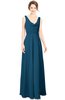 ColsBM Alia Moroccan Blue Modest A-line V-neck Sleeveless Zip up Plainness Bridesmaid Dresses