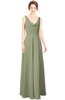 ColsBM Alia Moss Green Modest A-line V-neck Sleeveless Zip up Plainness Bridesmaid Dresses