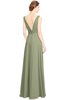 ColsBM Alia Moss Green Modest A-line V-neck Sleeveless Zip up Plainness Bridesmaid Dresses