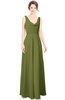 ColsBM Alia Olive Green Modest A-line V-neck Sleeveless Zip up Plainness Bridesmaid Dresses