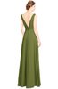 ColsBM Alia Olive Green Modest A-line V-neck Sleeveless Zip up Plainness Bridesmaid Dresses