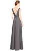 ColsBM Alia Ridge Grey Modest A-line V-neck Sleeveless Zip up Plainness Bridesmaid Dresses
