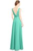 ColsBM Alia Seafoam Green Modest A-line V-neck Sleeveless Zip up Plainness Bridesmaid Dresses
