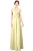 ColsBM Alia Soft Yellow Modest A-line V-neck Sleeveless Zip up Plainness Bridesmaid Dresses