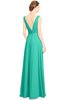 ColsBM Alia Viridian Green Modest A-line V-neck Sleeveless Zip up Plainness Bridesmaid Dresses