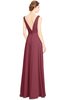ColsBM Alia Wine Modest A-line V-neck Sleeveless Zip up Plainness Bridesmaid Dresses