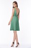 ColsBM Laurel Beryl Green Glamorous Fit-n-Flare V-neck Sleeveless Beaded Bridesmaid Dresses