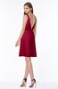 ColsBM Laurel Dark Red Glamorous Fit-n-Flare V-neck Sleeveless Beaded Bridesmaid Dresses
