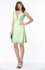 ColsBM Laurel Pale Green Glamorous Fit-n-Flare V-neck Sleeveless Beaded Bridesmaid Dresses