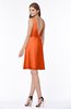 ColsBM Laurel Tangerine Glamorous Fit-n-Flare V-neck Sleeveless Beaded Bridesmaid Dresses