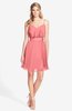 ColsBM Rosemary Coral Gorgeous Fit-n-Flare Sleeveless Chiffon Sweep Train Bridesmaid Dresses