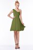 ColsBM Kenia Olive Green Luxury Fit-n-Flare Sleeveless Zip up Sweep Train Bridesmaid Dresses