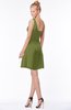 ColsBM Kenia Olive Green Luxury Fit-n-Flare Sleeveless Zip up Sweep Train Bridesmaid Dresses