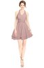 ColsBM Amaris Bridal Rose Luxury Fit-n-Flare V-neck Knee Length Ruching Bridesmaid Dresses