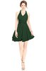 ColsBM Amaris Hunter Green Luxury Fit-n-Flare V-neck Knee Length Ruching Bridesmaid Dresses