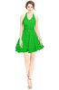ColsBM Amaris Jasmine Green Luxury Fit-n-Flare V-neck Knee Length Ruching Bridesmaid Dresses