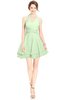 ColsBM Amaris Pale Green Luxury Fit-n-Flare V-neck Knee Length Ruching Bridesmaid Dresses