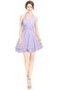 ColsBM Amaris Pastel Lilac Luxury Fit-n-Flare V-neck Knee Length Ruching Bridesmaid Dresses