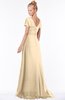 ColsBM Ellen Apricot Gelato Modern A-line V-neck Short Sleeve Zip up Floor Length Bridesmaid Dresses