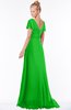 ColsBM Ellen Classic Green Modern A-line V-neck Short Sleeve Zip up Floor Length Bridesmaid Dresses