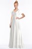 ColsBM Ellen Cloud White Modern A-line V-neck Short Sleeve Zip up Floor Length Bridesmaid Dresses