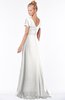 ColsBM Ellen Cloud White Modern A-line V-neck Short Sleeve Zip up Floor Length Bridesmaid Dresses