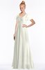 ColsBM Ellen Cream Modern A-line V-neck Short Sleeve Zip up Floor Length Bridesmaid Dresses