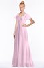 ColsBM Ellen Fairy Tale Modern A-line V-neck Short Sleeve Zip up Floor Length Bridesmaid Dresses
