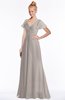 ColsBM Ellen Fawn Modern A-line V-neck Short Sleeve Zip up Floor Length Bridesmaid Dresses