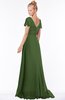 ColsBM Ellen Garden Green Modern A-line V-neck Short Sleeve Zip up Floor Length Bridesmaid Dresses