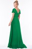ColsBM Ellen Green Modern A-line V-neck Short Sleeve Zip up Floor Length Bridesmaid Dresses