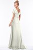 ColsBM Ellen Ivory Modern A-line V-neck Short Sleeve Zip up Floor Length Bridesmaid Dresses