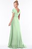 ColsBM Ellen Light Green Modern A-line V-neck Short Sleeve Zip up Floor Length Bridesmaid Dresses