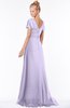ColsBM Ellen Light Purple Modern A-line V-neck Short Sleeve Zip up Floor Length Bridesmaid Dresses