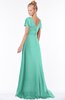 ColsBM Ellen Mint Green Modern A-line V-neck Short Sleeve Zip up Floor Length Bridesmaid Dresses