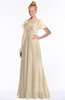 ColsBM Ellen Novelle Peach Modern A-line V-neck Short Sleeve Zip up Floor Length Bridesmaid Dresses