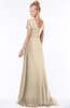 ColsBM Ellen Novelle Peach Modern A-line V-neck Short Sleeve Zip up Floor Length Bridesmaid Dresses