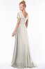 ColsBM Ellen Off White Modern A-line V-neck Short Sleeve Zip up Floor Length Bridesmaid Dresses