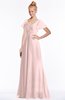 ColsBM Ellen Pastel Pink Modern A-line V-neck Short Sleeve Zip up Floor Length Bridesmaid Dresses