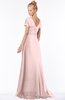 ColsBM Ellen Pastel Pink Modern A-line V-neck Short Sleeve Zip up Floor Length Bridesmaid Dresses