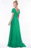 ColsBM Ellen Pepper Green Modern A-line V-neck Short Sleeve Zip up Floor Length Bridesmaid Dresses
