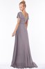 ColsBM Ellen Sea Fog Modern A-line V-neck Short Sleeve Zip up Floor Length Bridesmaid Dresses