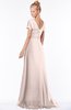 ColsBM Ellen Silver Peony Modern A-line V-neck Short Sleeve Zip up Floor Length Bridesmaid Dresses