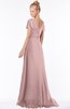 ColsBM Ellen Silver Pink Modern A-line V-neck Short Sleeve Zip up Floor Length Bridesmaid Dresses
